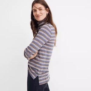 Madewell Whisper Cotton Turtleneck Nealy Stripe